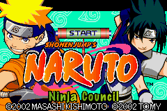 Naruto Ninja Council title screen for GameBoy Advance